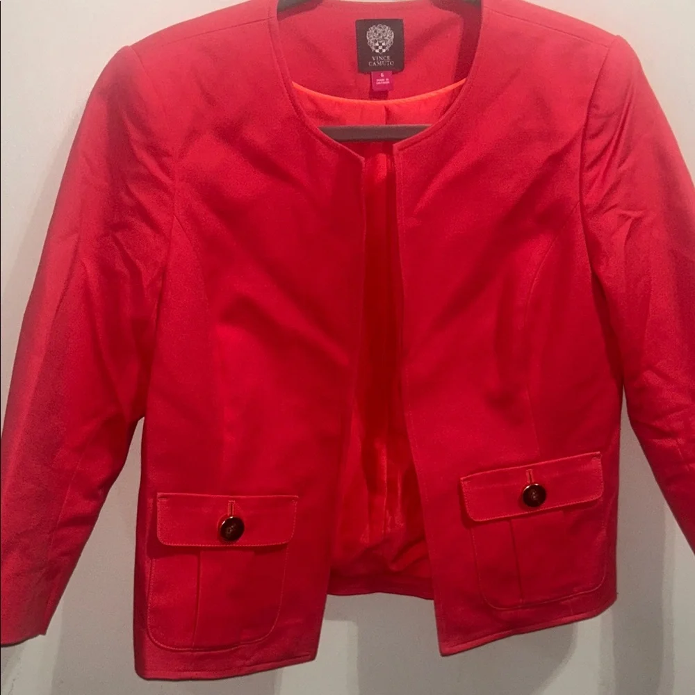 Vince Camuto Vibrant Red Blazer - Picture 4 of 9